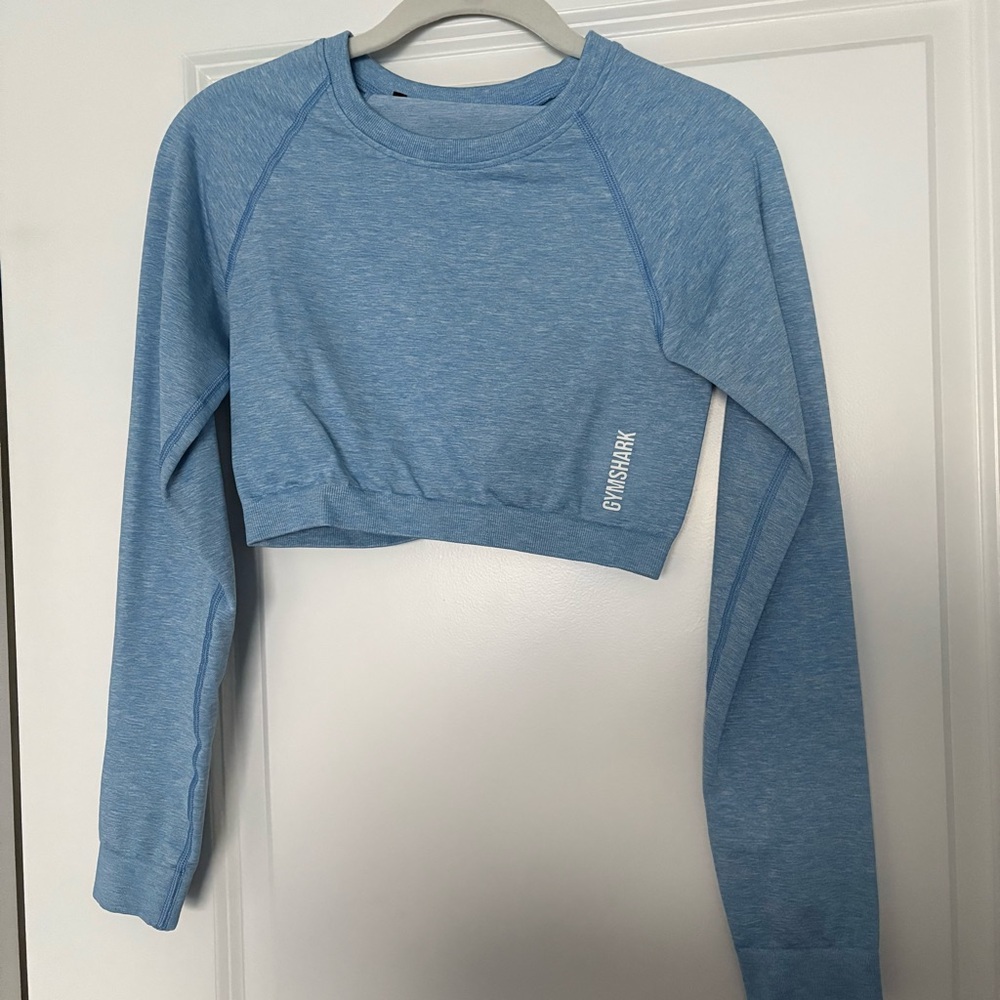 GYMSHARK Adapt Marl Seamless Long Sleeve Crop Top